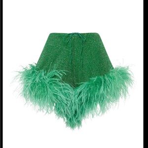 Oseree Green Feathered Women Shorts
